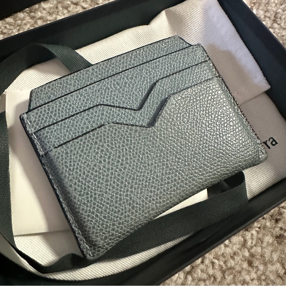 Valextra card holder - Smokey blue color